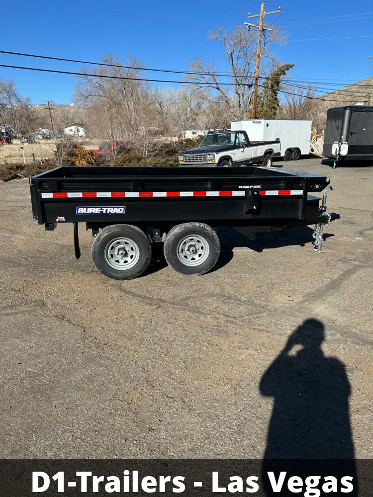6x10 SD Low Profile Dump Trailer - 10K GVWR | Single Ram | Black