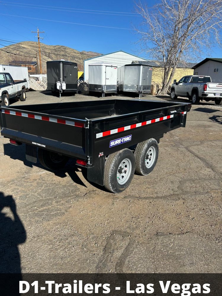 6x10 SD Low Profile Dump Trailer - 10K GVWR | Single Ram | Black