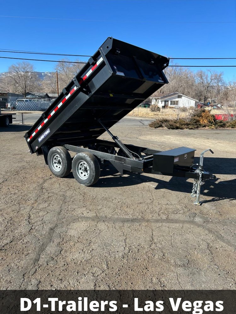 6x10 SD Low Profile Dump Trailer - 10K GVWR | Single Ram | Black