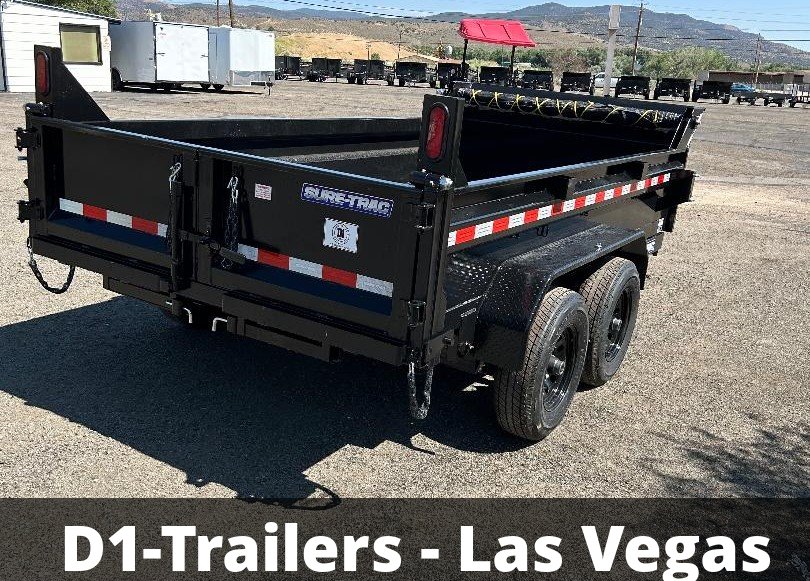 6x12 SD Low Profile Dump Trailer - 10K GVWR | Single Ram | Black Finish