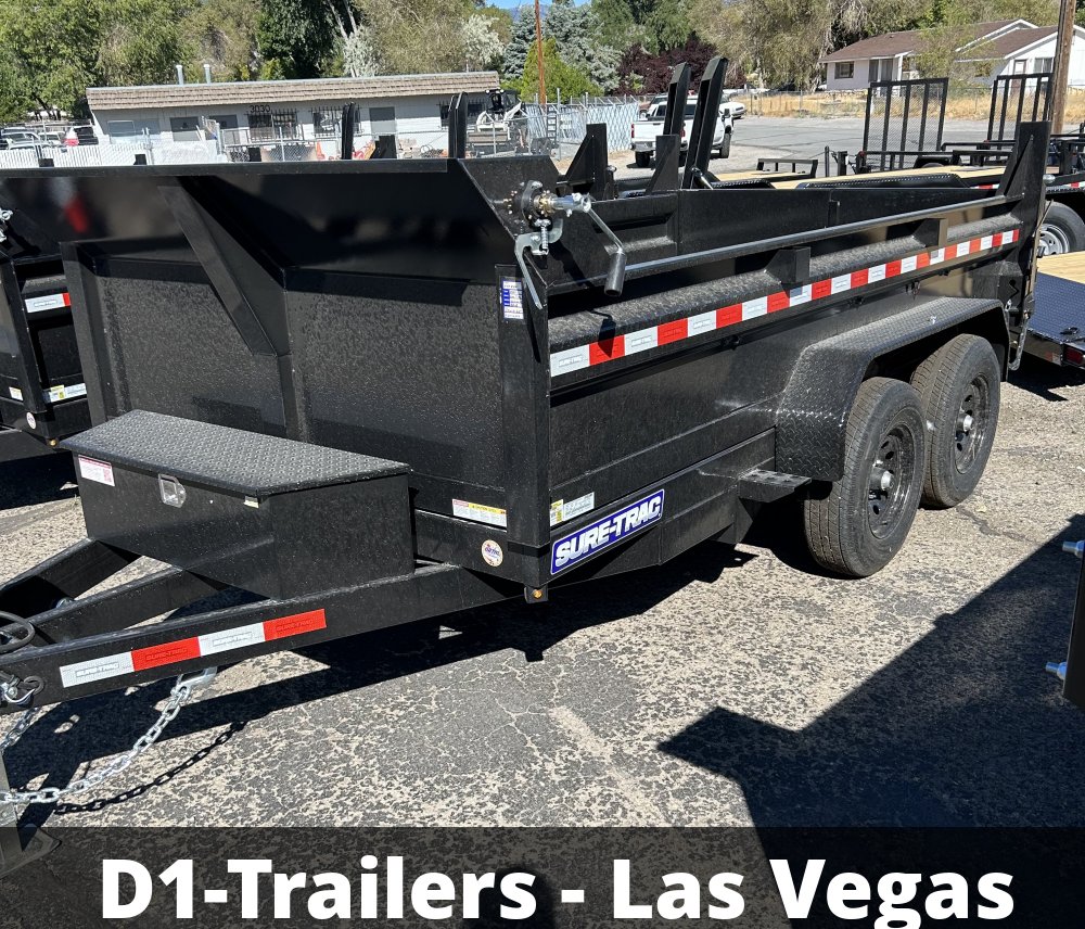 6x12 SD Low Profile Dump Trailer - 10K GVWR | Single Ram | Black Finish