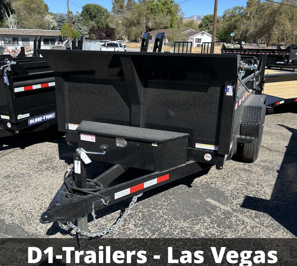 6x12 SD Low Profile Dump Trailer - 10K GVWR | Single Ram | Black Finish