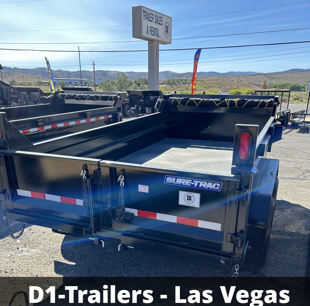 6x12 SD Low Profile Dump Trailer - 10K GVWR | Single Ram | Black Finish