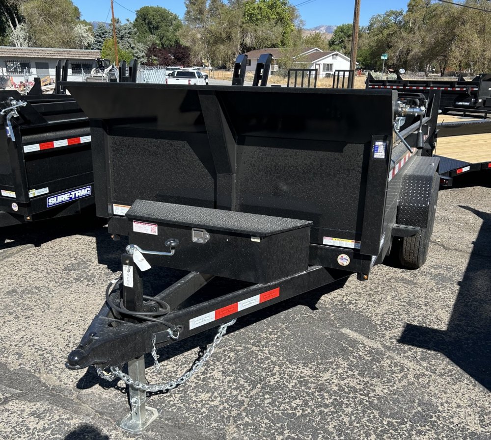 6x12 SD Low Profile Dump Trailer - 10K GVWR | Single Ram | Black Finish