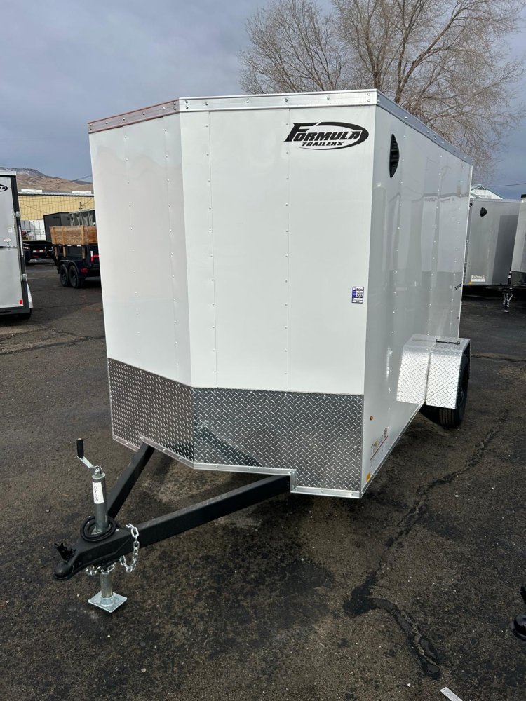 6x12 Formula Traverse Flat Top V-Nose Enclosed Trailer - 3K GVWR - White | Carson City, NV
