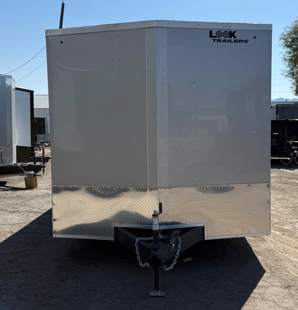 LOOK 8.5 x 26 ST DLX Flat Top V-Nose Enclosed Car Hauler - Silver