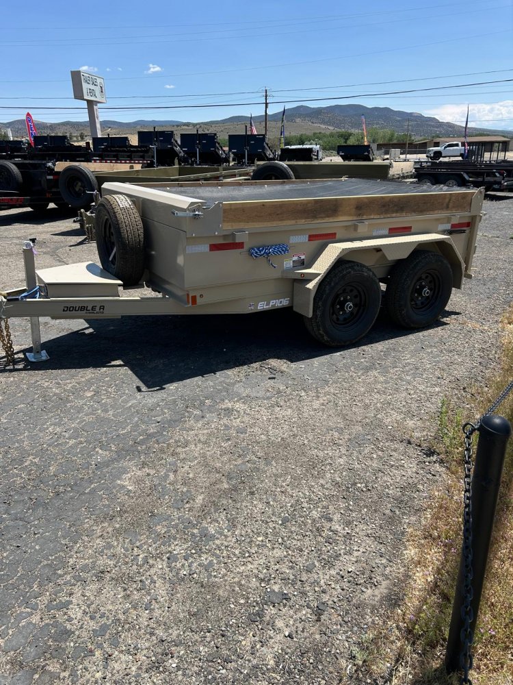6x10 Double A Low Profile Dump Trailer - 10K GVWR (Sand Dune Tan)