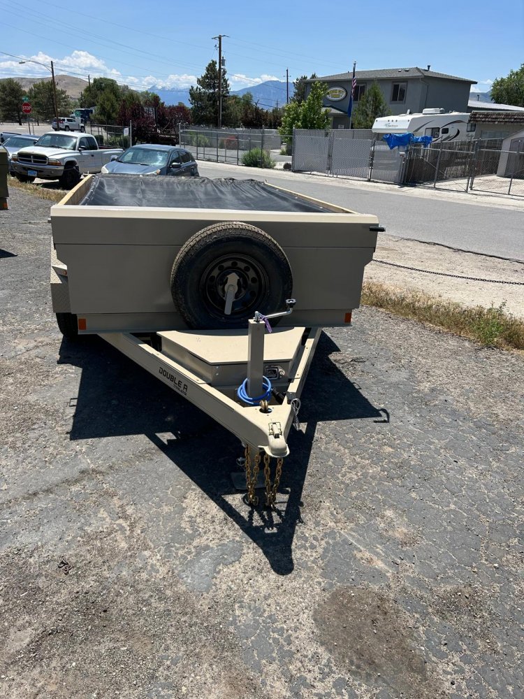 6x10 Double A Low Profile Dump Trailer - 10K GVWR (Sand Dune Tan)