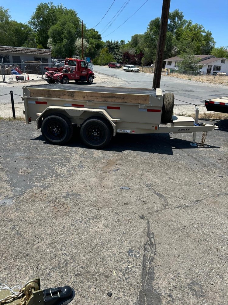 6x10 Double A Low Profile Dump Trailer - 10K GVWR (Sand Dune Tan)