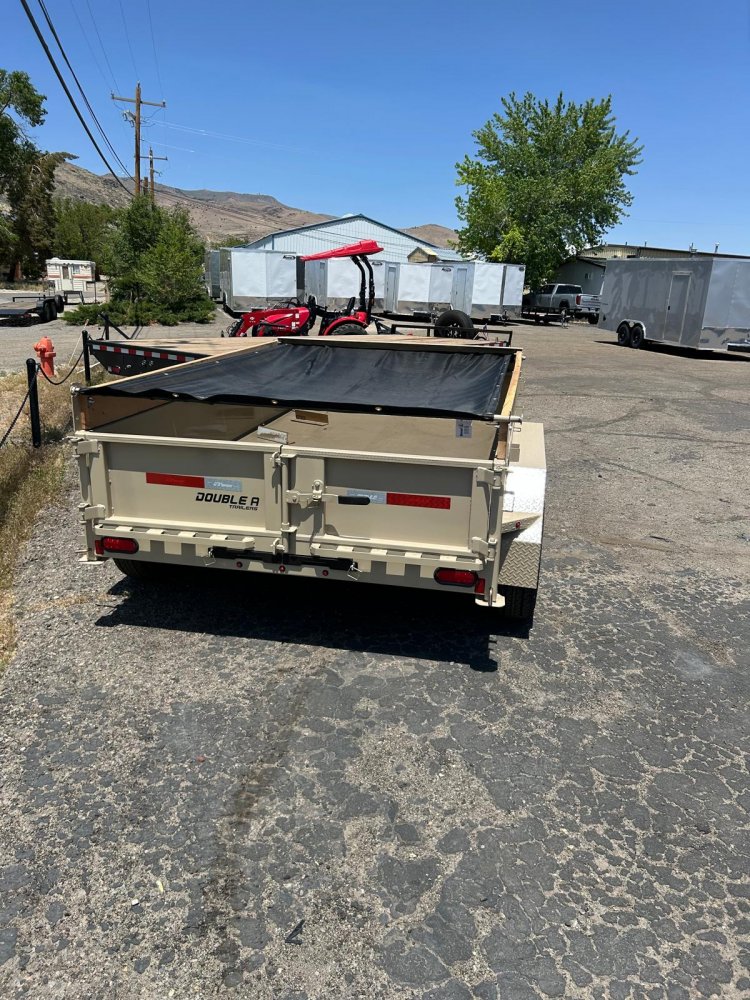 6x10 Double A Low Profile Dump Trailer - 10K GVWR (Sand Dune Tan)