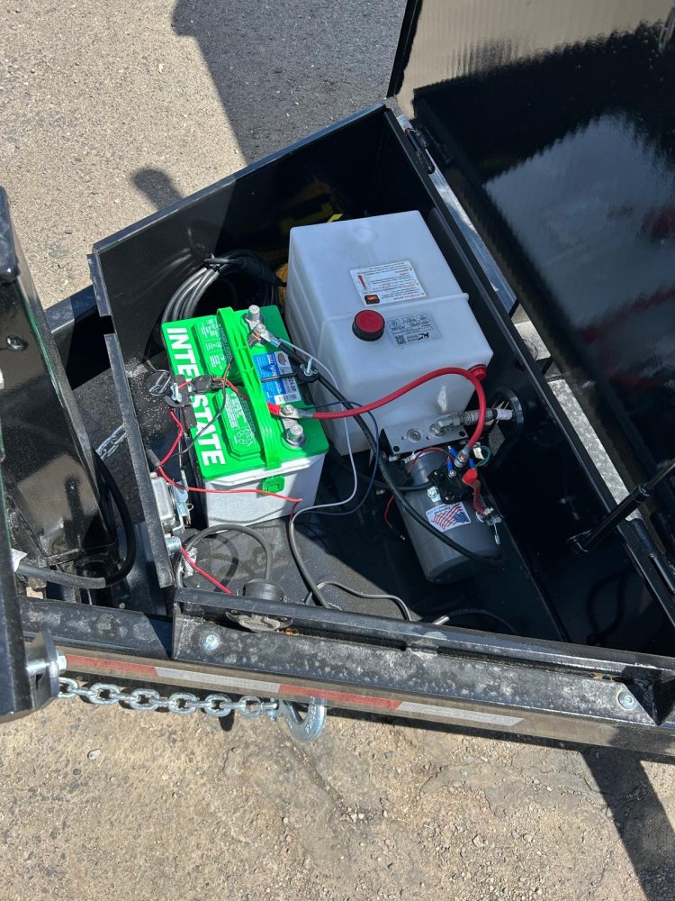 7x14 Sure-Trac HD Low Profile Dump Trailer - 14K GVWR | Telescopic Hoist