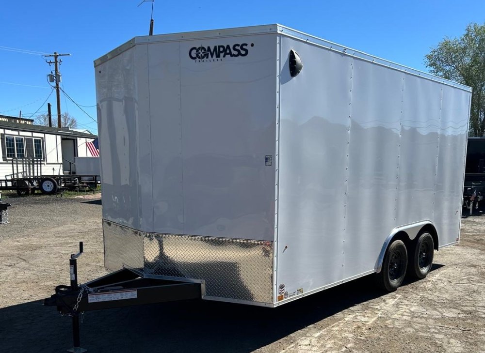 8.5x16 Indigo DLX Flat Top V-Nose Enclosed Car Hauler for Sale Upgraded Wallposts| Carson City, NV