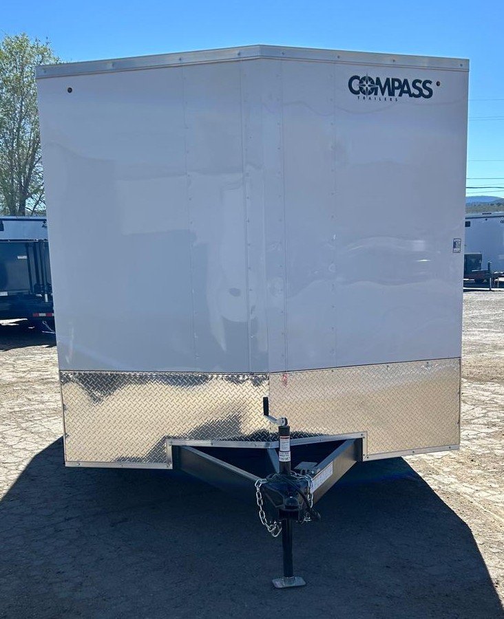 8.5x16 Indigo DLX Flat Top V-Nose Enclosed Car Hauler for Sale Upgraded Wallposts| Carson City, NV