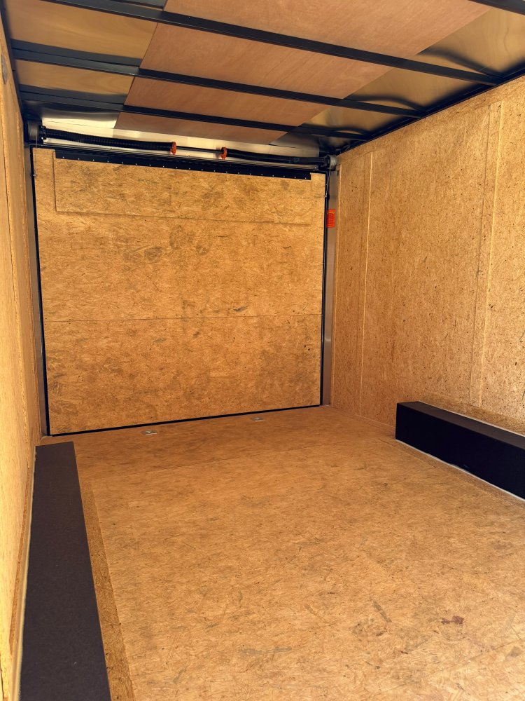 LOOK ST Deluxe Flat Top V-Nose Enclosed Car Hauler - 10K GVWR - Black