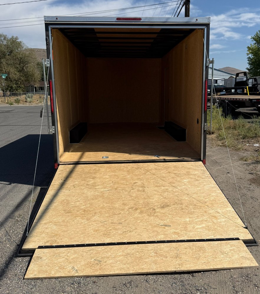 LOOK ST Deluxe Flat Top V-Nose Enclosed Car Hauler - 10K GVWR - Black