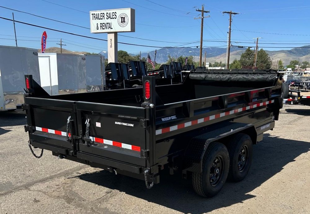 7x14 Sure-Trac HD Low Profile Dump Trailer - 14K GVWR, Telescopic - For Sale in Nevada