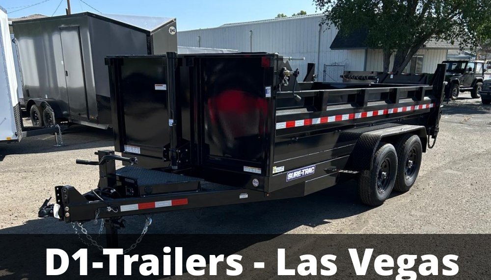 7x14 Sure-Trac HD Low Profile Dump Trailer - 14K GVWR | Telescopic Hoist