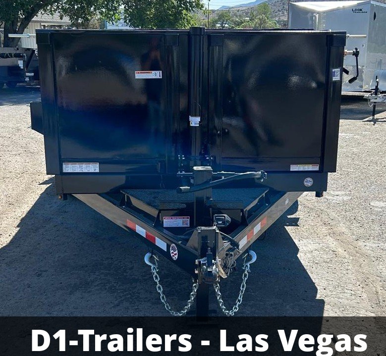 7x14 Sure-Trac HD Low Profile Dump Trailer - 14K GVWR | Telescopic Hoist