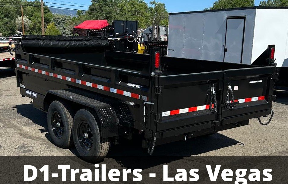 7x14 Sure-Trac HD Low Profile Dump Trailer - 14K GVWR | Telescopic Hoist