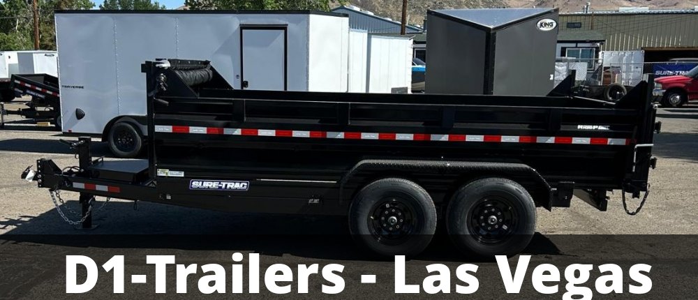 7x14 Sure-Trac HD Low Profile Dump Trailer - 14K GVWR | Telescopic Hoist