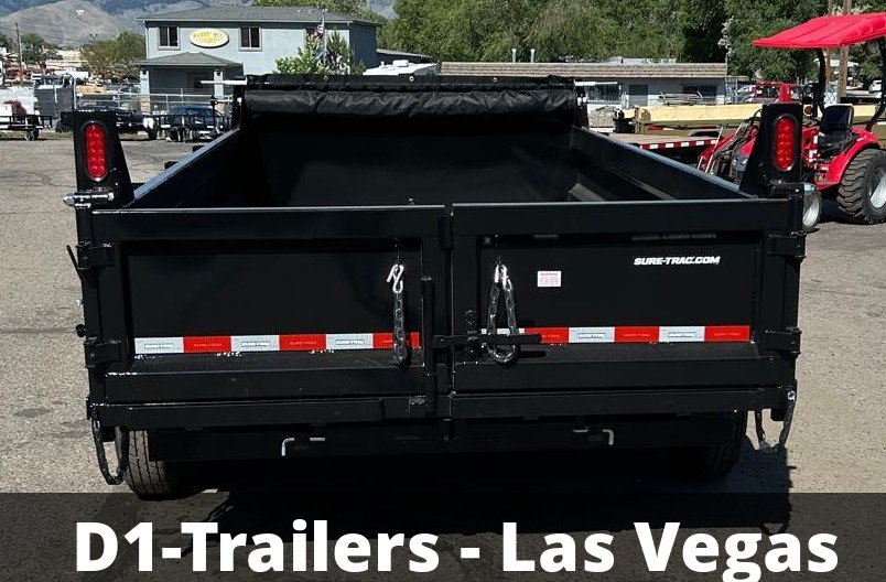 7x14 Sure-Trac HD Low Profile Dump Trailer - 14K GVWR | Telescopic Hoist
