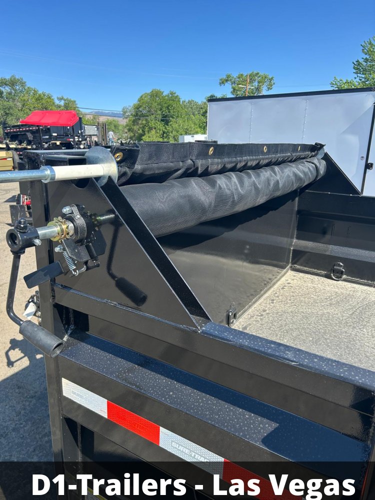 7x14 Sure-Trac HD Low Profile Dump Trailer - 14K GVWR | Telescopic Hoist