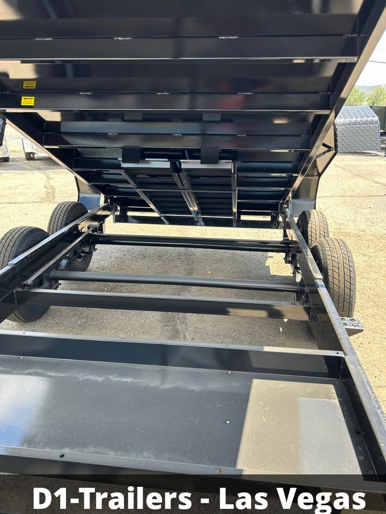7x14 Sure-Trac HD Low Profile Dump Trailer - 14K GVWR | Telescopic Hoist