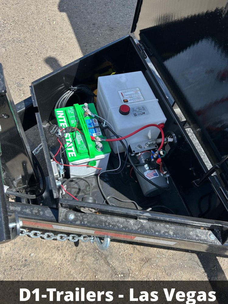 7x14 Sure-Trac HD Low Profile Dump Trailer - 14K GVWR | Telescopic Hoist