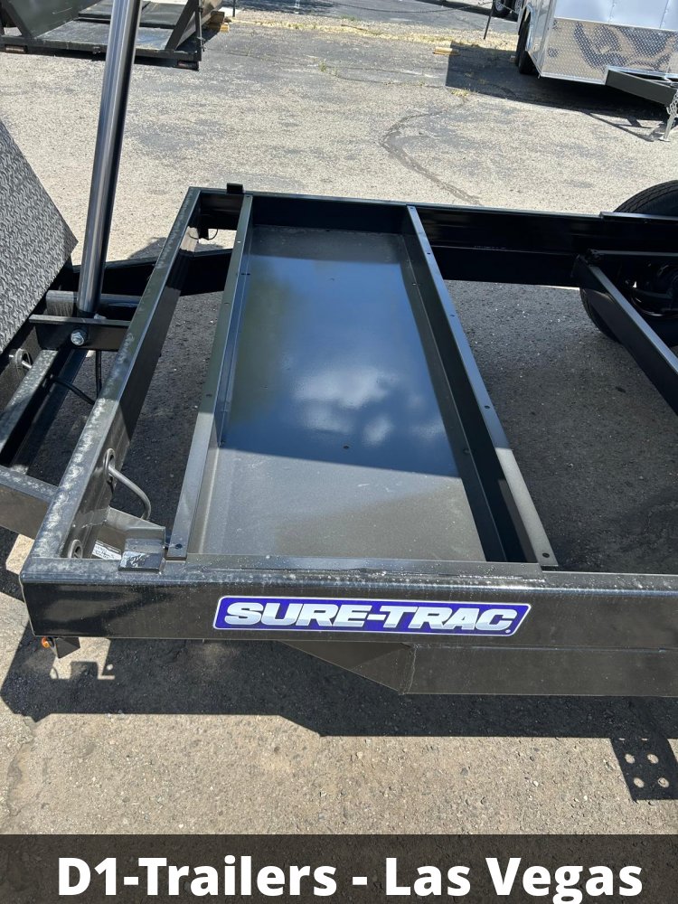 7x14 Sure-Trac HD Low Profile Dump Trailer - 14K GVWR | Telescopic Hoist