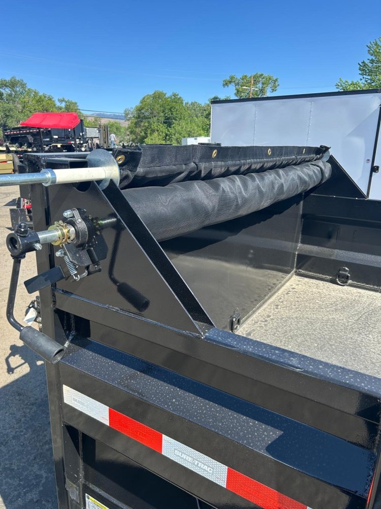 7x14 Sure-Trac HD Low Profile Dump Trailer - 14K GVWR | Telescopic Hoist