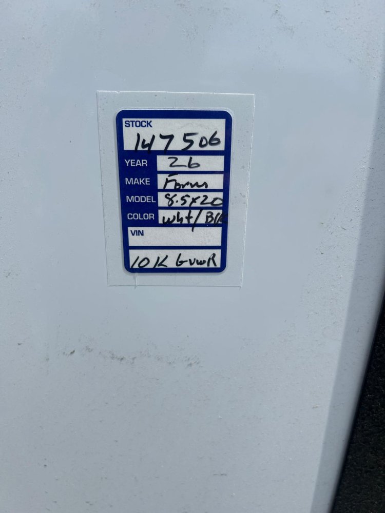 8.5x20 Conquest SE Flat Top Sloped V-Nose Enclosed Car Hauler - 10K GVWR - White/Black | Carson City
