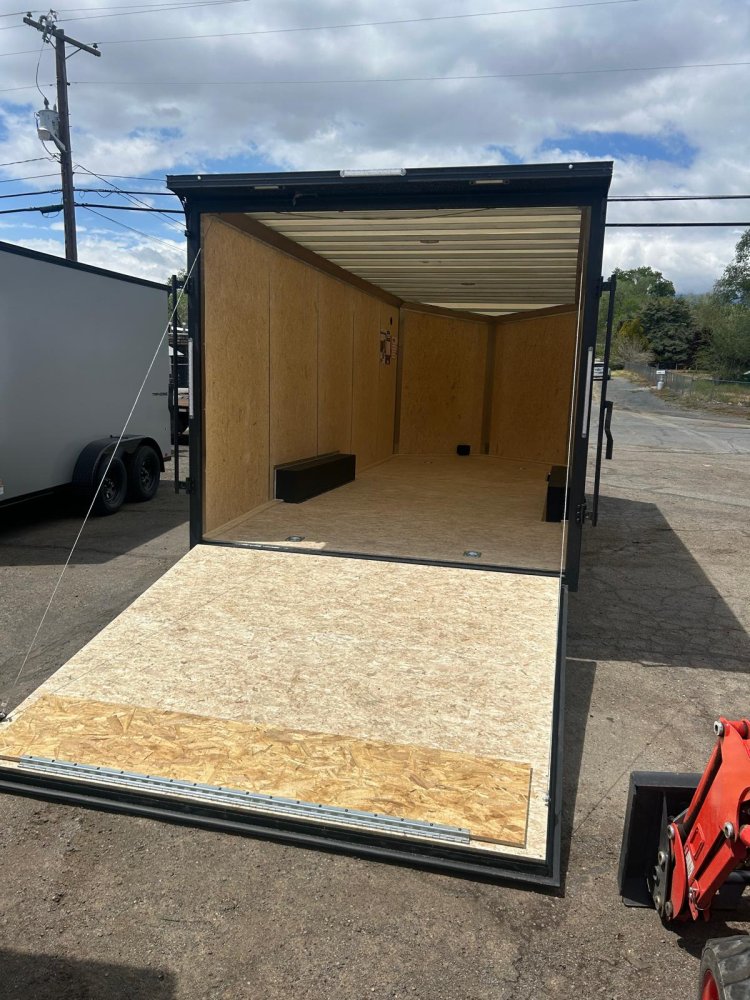 8.5x20 Conquest SE Flat Top Sloped V-Nose Enclosed Car Hauler - 10K GVWR - White/Black | Carson City