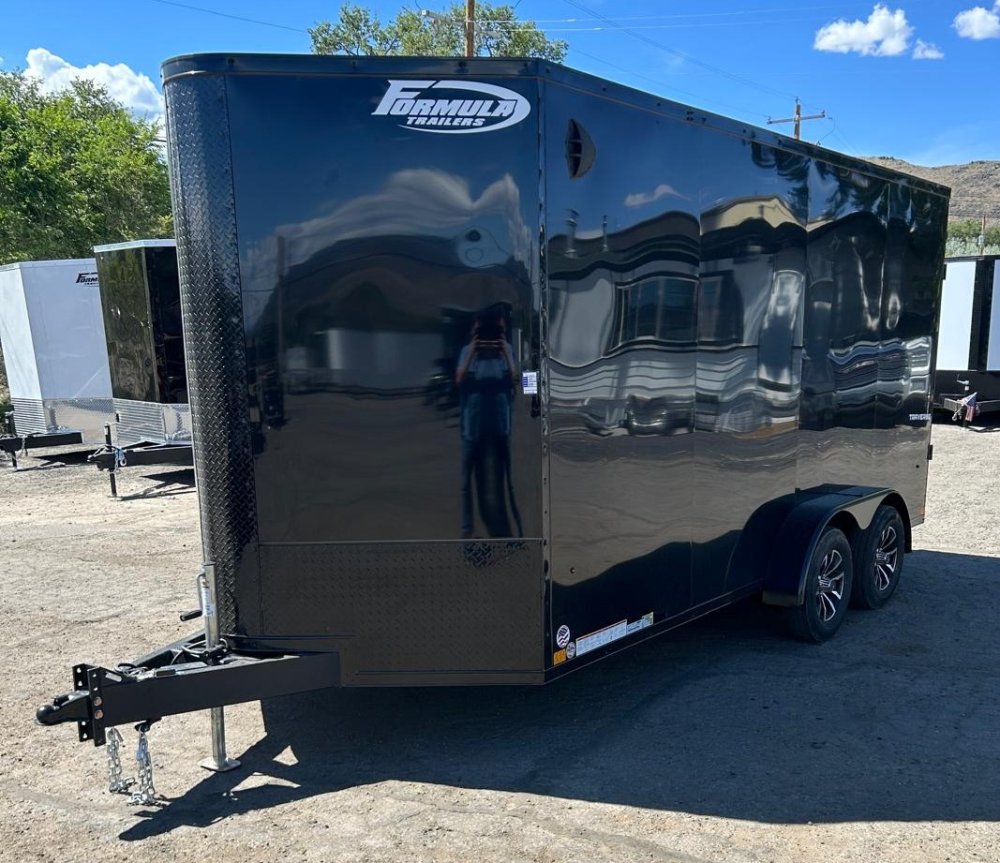 7x16 Triumph Flat Top Aero Wedge Enclosed Trailer - 7K GVWR - Black/Black | Carson City, NV
