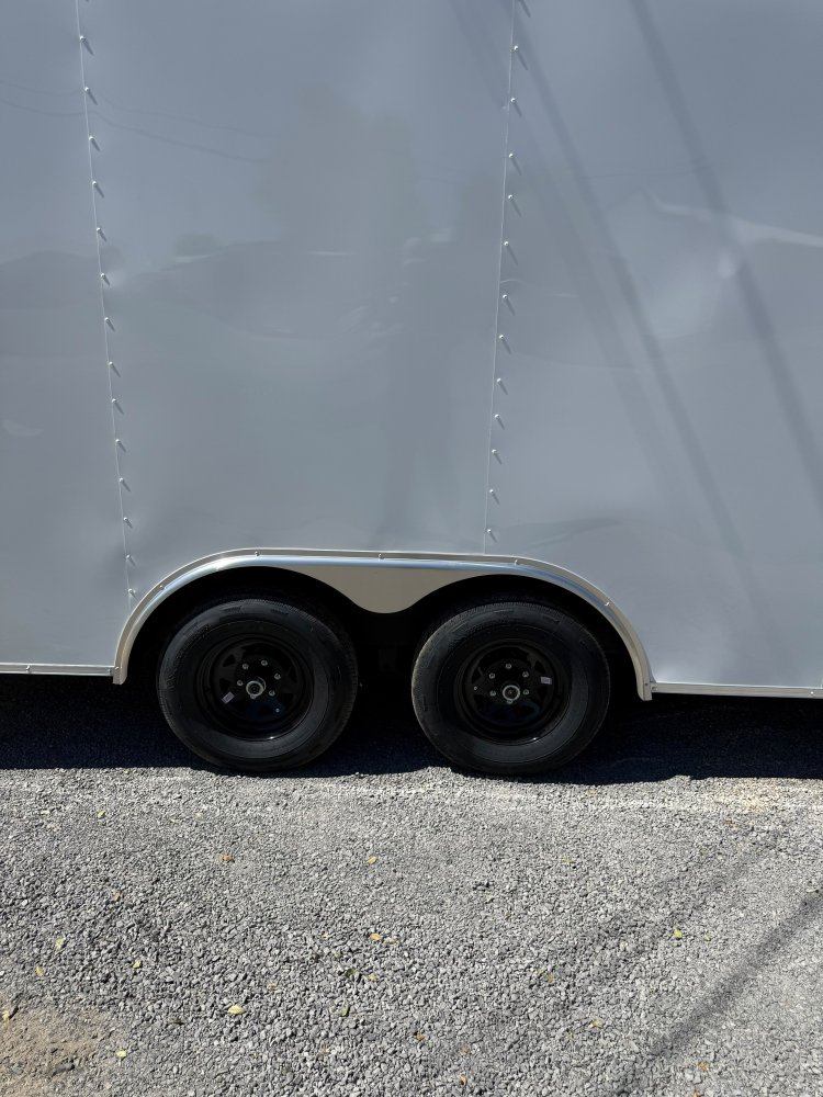 LOOK 8.5 x 22 ST Deluxe Flat Top V-Nose Enclosed Car Hauler - 10K GVWR - White