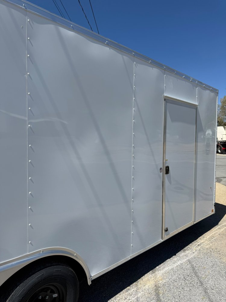 LOOK 8.5 x 22 ST Deluxe Flat Top V-Nose Enclosed Car Hauler - 10K GVWR - White