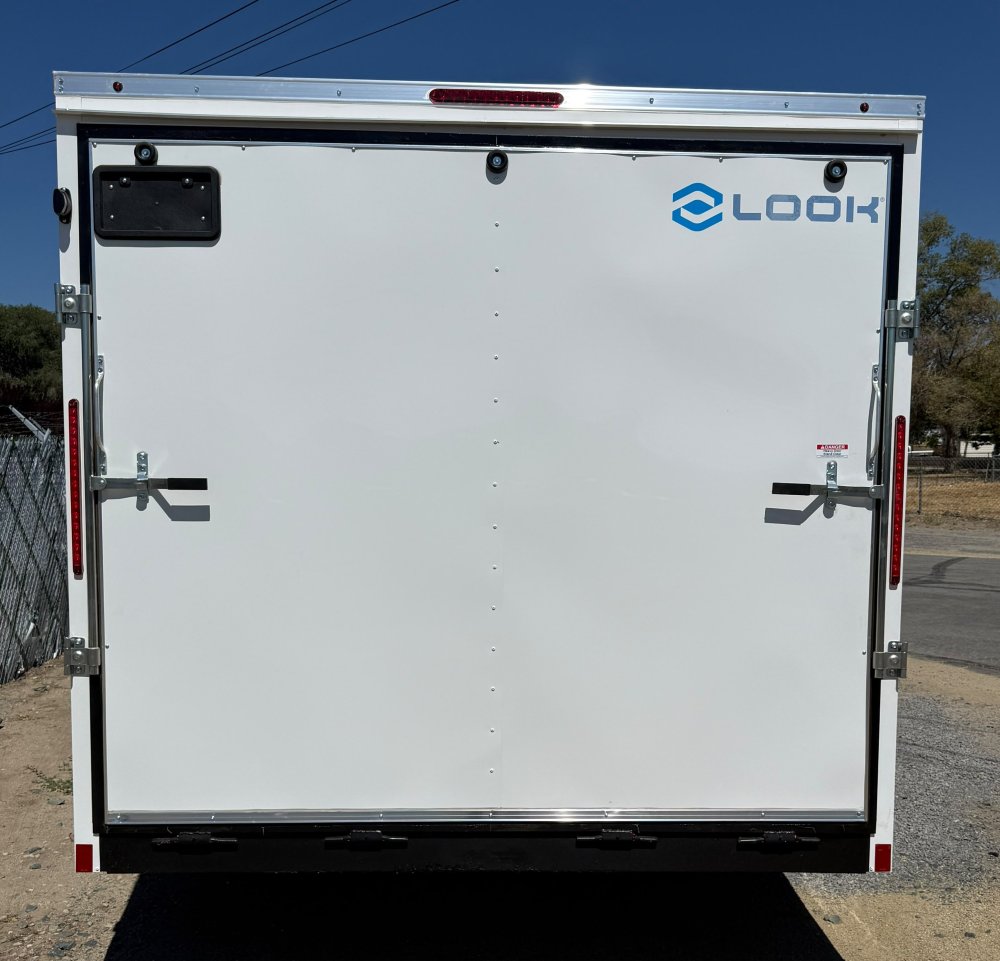 LOOK 8.5 x 22 ST Deluxe Flat Top V-Nose Enclosed Car Hauler - 10K GVWR - White