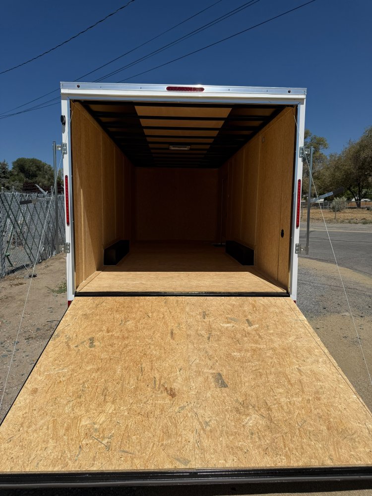 LOOK 8.5 x 22 ST Deluxe Flat Top V-Nose Enclosed Car Hauler - 10K GVWR - White