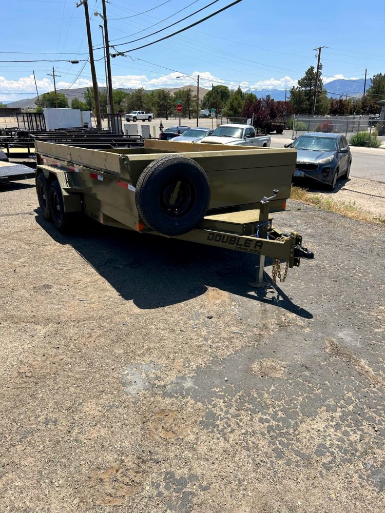 7x14 Double A Low Profile Dump Trailer - 14K GVWR - Ranger Green (For Sale in Nevada)