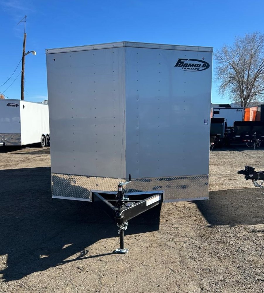 8.5x24 Formula Traverse DLX Flat Top V-Nose Enclosed Car Hauler - 10K GVWR - Silver | Carson City, N