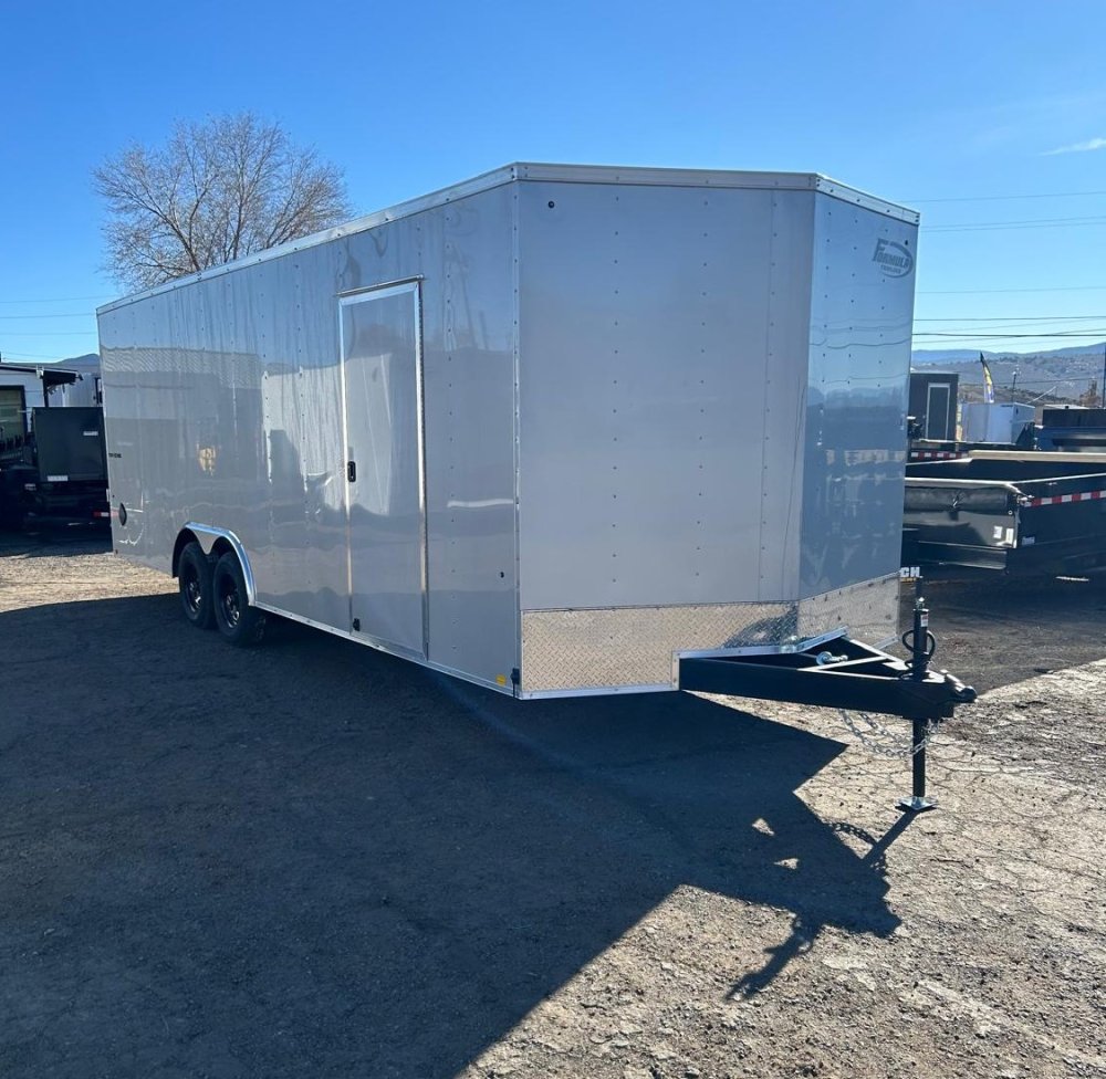 8.5x24 Formula Traverse DLX Flat Top V-Nose Enclosed Car Hauler - 10K GVWR - Silver | Carson City, N