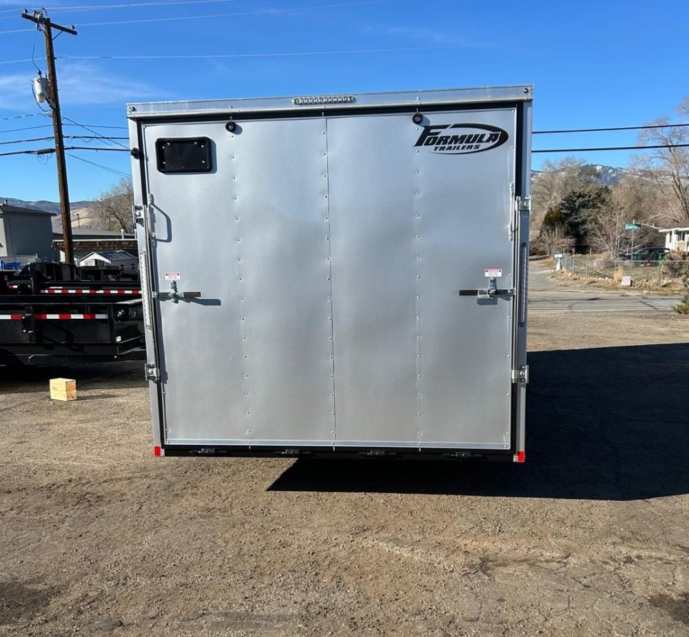 8.5x24 Formula Traverse DLX Flat Top V-Nose Enclosed Car Hauler - 10K GVWR - Silver | Carson City, N