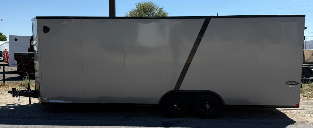LOOK 8.5 x 24 Element SE Flat Top Sloped V-Nose Enclosed Car Hauler - 10K GVWR - Pewter with Black T