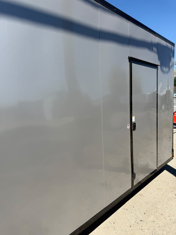 LOOK 8.5 x 24 Element SE Flat Top Sloped V-Nose Enclosed Car Hauler - 10K GVWR - Pewter with Black T