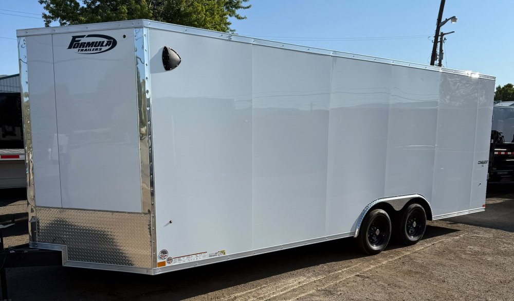 2027 LOOK 8.5 x 22 Conquest SE Flat Top V-Nose Enclosed Car Hauler - White