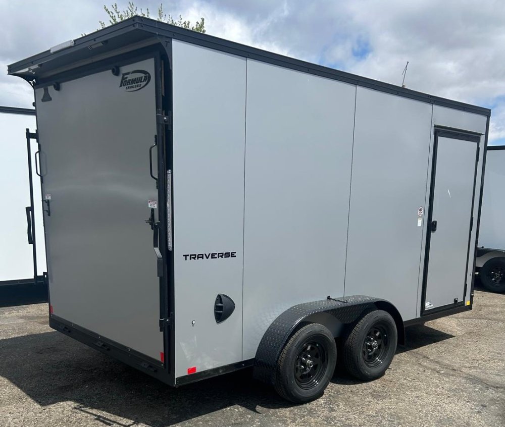 7x14 Traverse Flat Top V-Nose Enclosed Trailer - 7K GVWR - Silver/Black | Carson City, NV