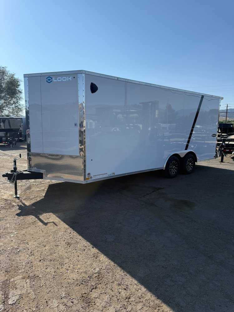 2027 LOOK 8.5 x 20 Element SE Flat Top Sloped V-Nose Enclosed Trailer - White