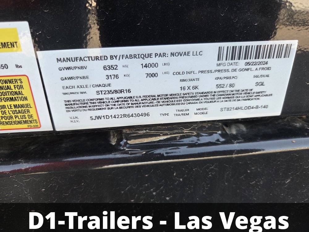 7x14 Sure-Trac HD Low Profile Dump Trailer - 14K GVWR | Telescopic Hoist