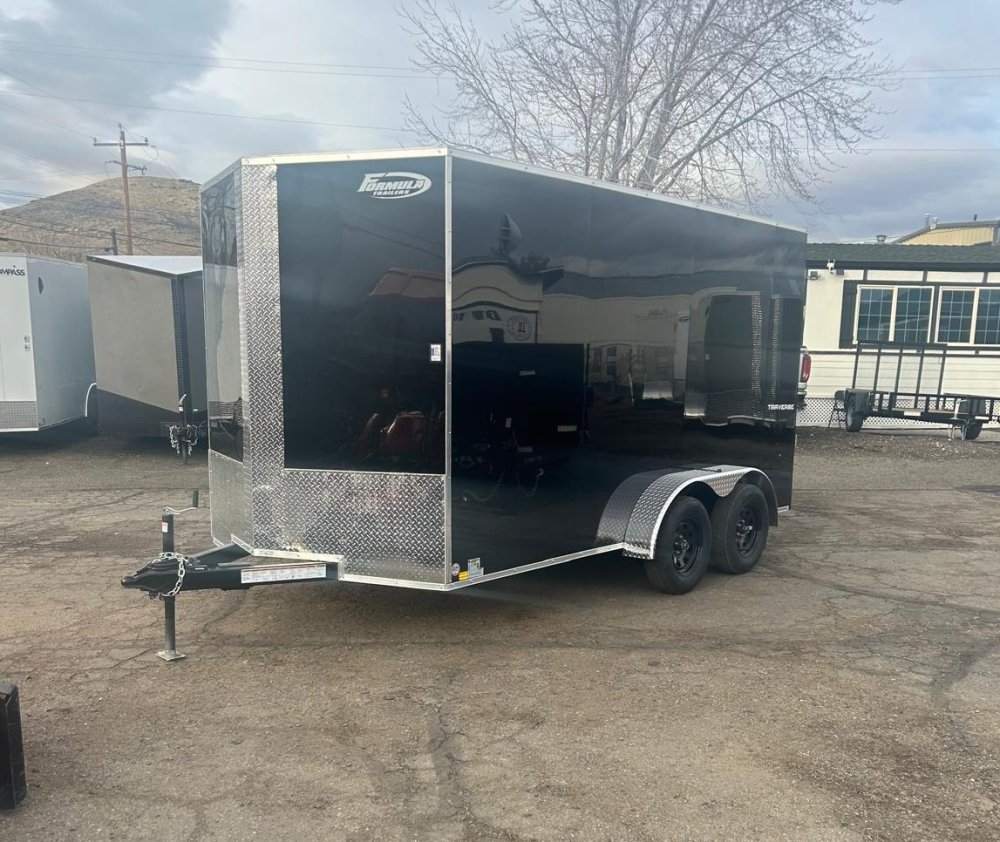7x14 Traverse Flat Top V-Nose Enclosed Trailer - 7K GVWR Black | D1 Trailers Carson City, NV