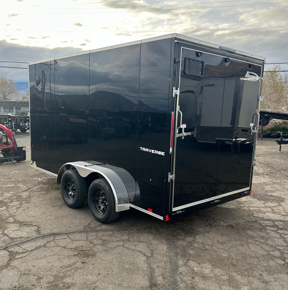 7x14 Traverse Flat Top V-Nose Enclosed Trailer - 7K GVWR Black | D1 Trailers Carson City, NV