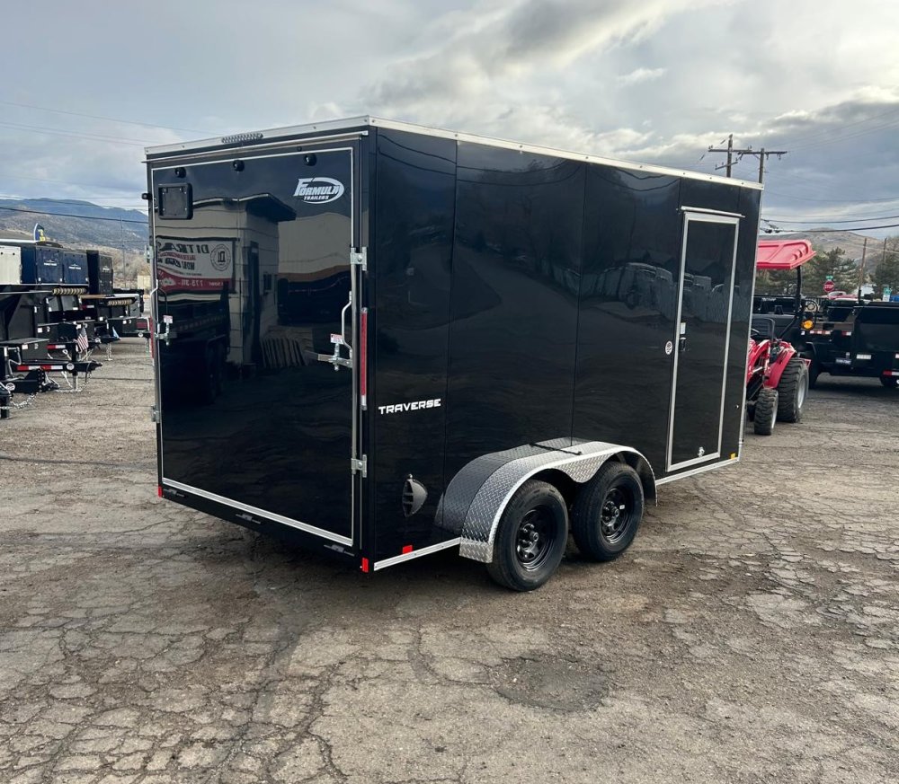 7x14 Traverse Flat Top V-Nose Enclosed Trailer - 7K GVWR Black | D1 Trailers Carson City, NV